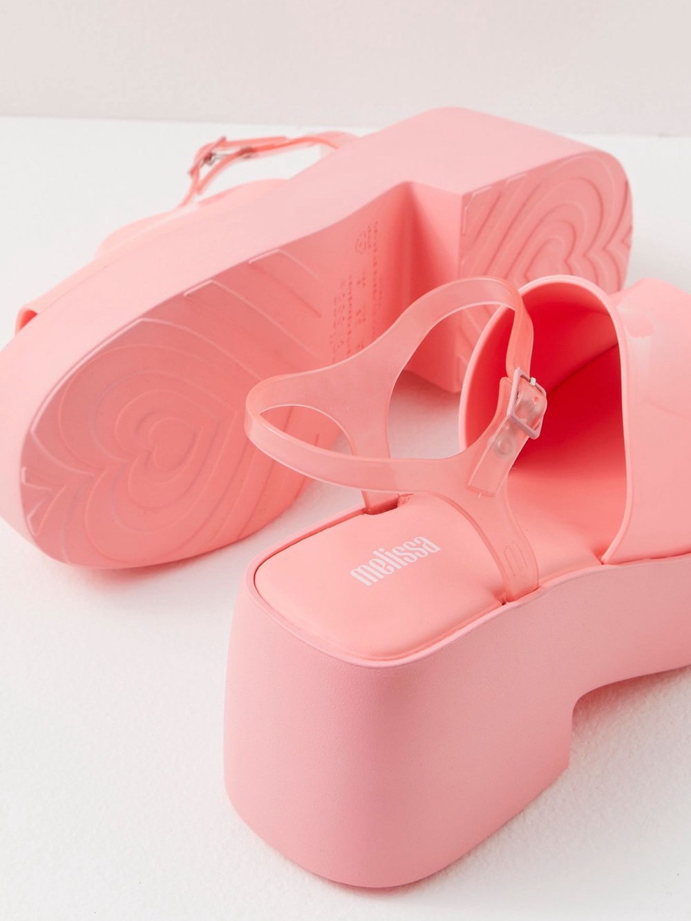 Melissa Bubblegum Pink Platform Sandals with Ankle Buckle